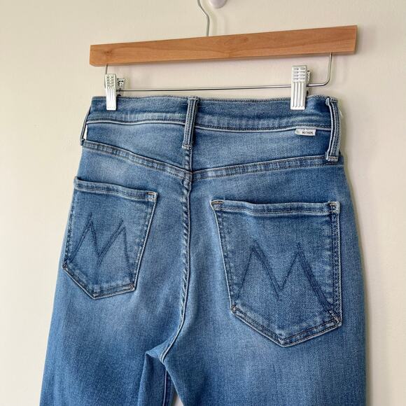 Mother The Tripper Ankle Fray in Layover Blue Wash Denim Stretch Jeans, Size 27 - Picture 13 of 15